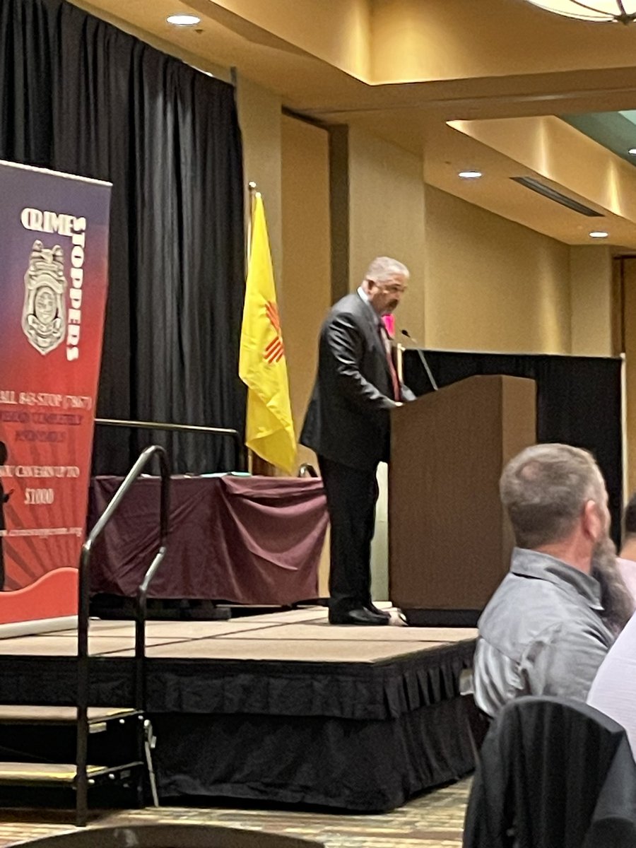 Bernalillo Co. DA Sam Bregman begins remarks at the ABQ Metro Crime Stoppers Heroes Luncheon by informing the audience that his son Alex just homered in the Astros afternoon game. Good to know for my 6:00 show.
