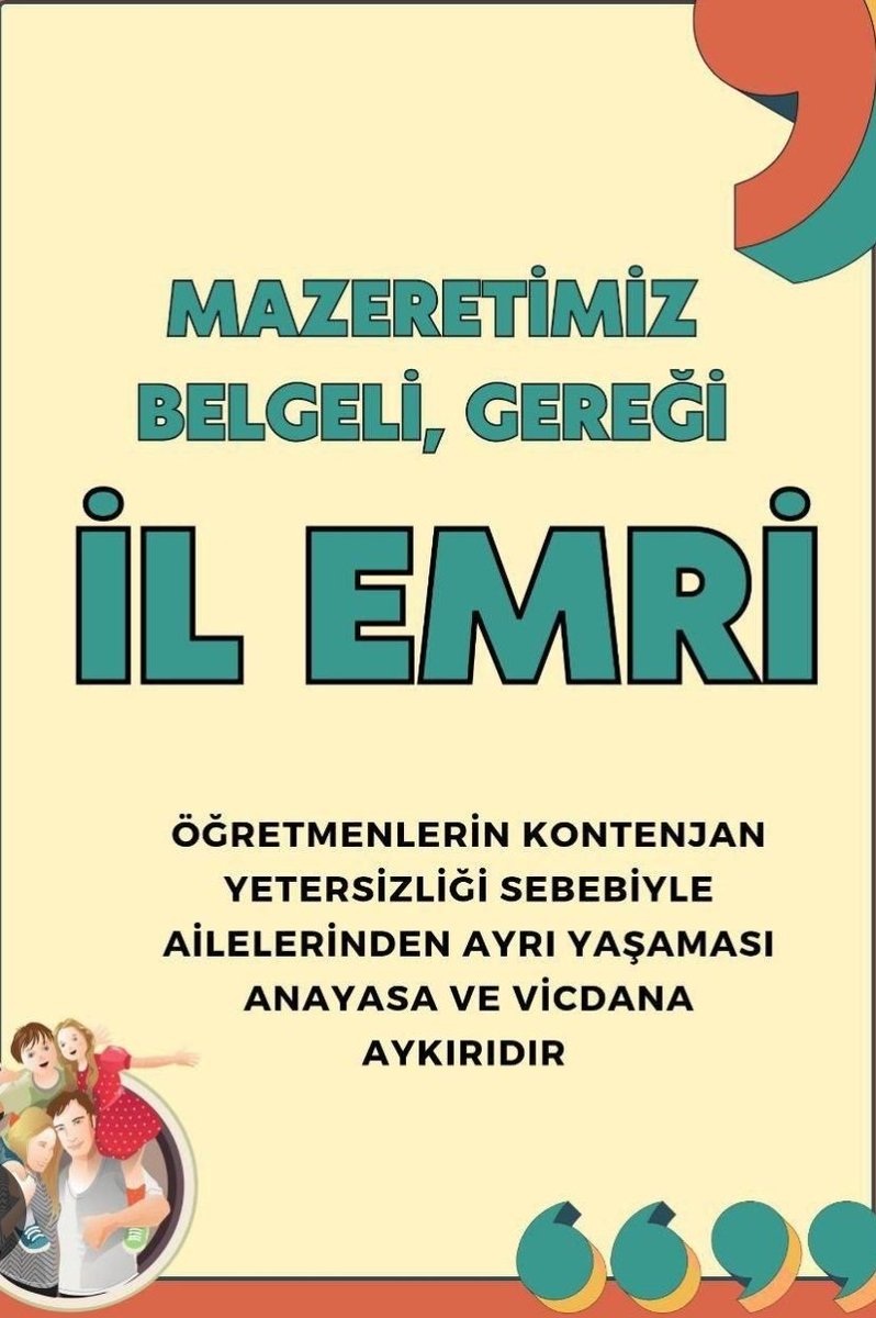 Gözyaşları dinsin, aileler bir araya gelsin. İl emri talebimiz karşılık bulsun artık.

<a href="/RtErdogan/">Recep Tayyip Erdoğan</a>
<a href="/EmineErdogan/">Emine Erdoğan</a>
<a href="/Yusuf__Tekin/">Yusuf Tekin</a>
<a href="/_cevdetyilmaz/">Cevdet Yılmaz</a>
<a href="/tcmeb/">Millî Eğitim Bakanlığı</a>
<a href="/tcbestepe/">T.C. Cumhurbaşkanlığı</a>
<a href="/_aliyalcin_/">Ali YALÇIN</a> 
#BitsinBuCileMEB