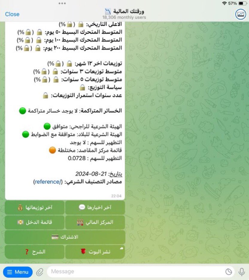 انا معتمده هذا البوت بالتلقرام ارسل له اي سهم ويعطين الشرعيه للكل مع التطهير اذا يوجد او لا مثال هذا سهم انابيب الشرق 

هذي القناة للي يبي يستفيد 

t.me/WRQTKBOT