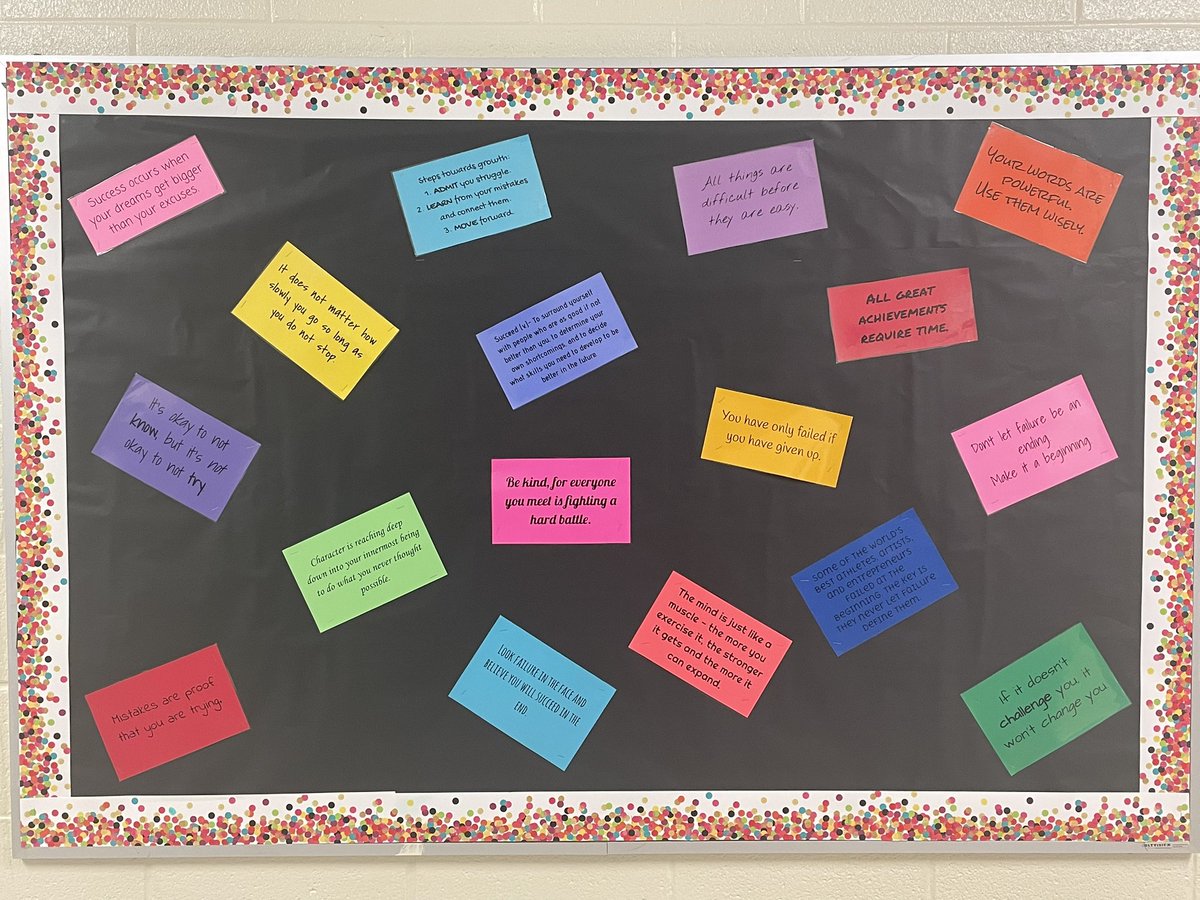 All set to welcome our 6th graders to PRMS at Open House tomorrow! Starting off our bulletin boards with quotes on mindset and words of wisdom! <a href="/PorterRidgeMSNC/">Porter Ridge Middle</a> <a href="/Prin_MayerPRMS/">Debbie Mayer</a> <a href="/AGHoulihan/">Andrew G. Houlihan</a> <a href="/UCPSNC/">Union County Public Schools</a>