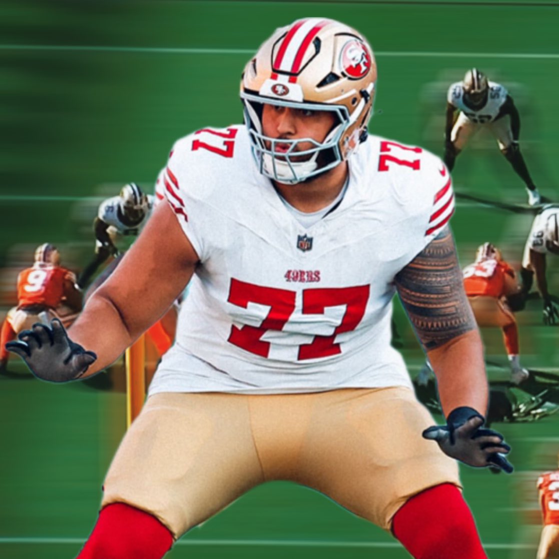 #49ers Kyle Shanahan just called rookie Dominick Puni the “starting RG” on <a href="/KNBR/">KNBR</a> 👀