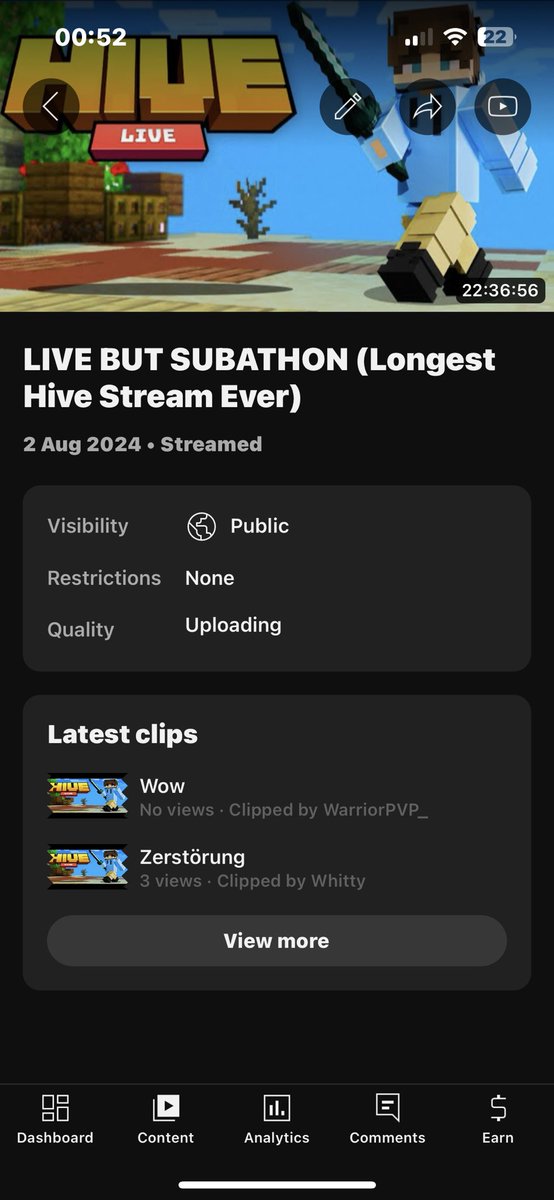 BlabiMC's tweet photo. @YouTube the watch time isn’t processing it’s been 22 days what do i do, i really need this watch time, i spent 22 hours for watchtime and getting none is really demotivating and sad. Thank you https://t.co/Redy3EJ2Ya