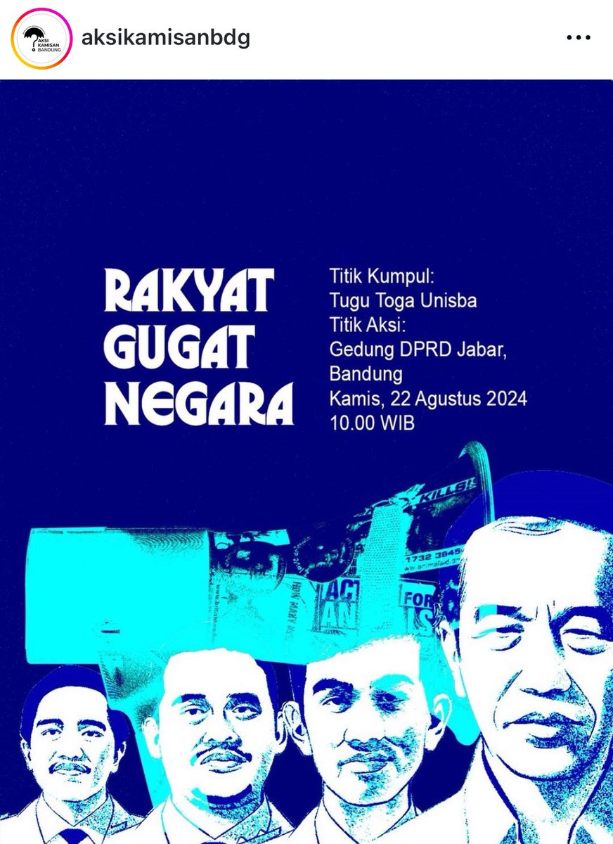 infobdg's tweet photo. Hari ini, Kamis 22 Agustus 2024 akan ada demonstrasi “Peringatan Darurat” di Kota Bandung.

Titik kumpul di Taman Toga Unisba, kemudian aksi massa akan mengadakan demo di depan Gedung DPRD Jabar Bandung mulai pukul 10.00 https://t.co/hSoQ9o3TqP