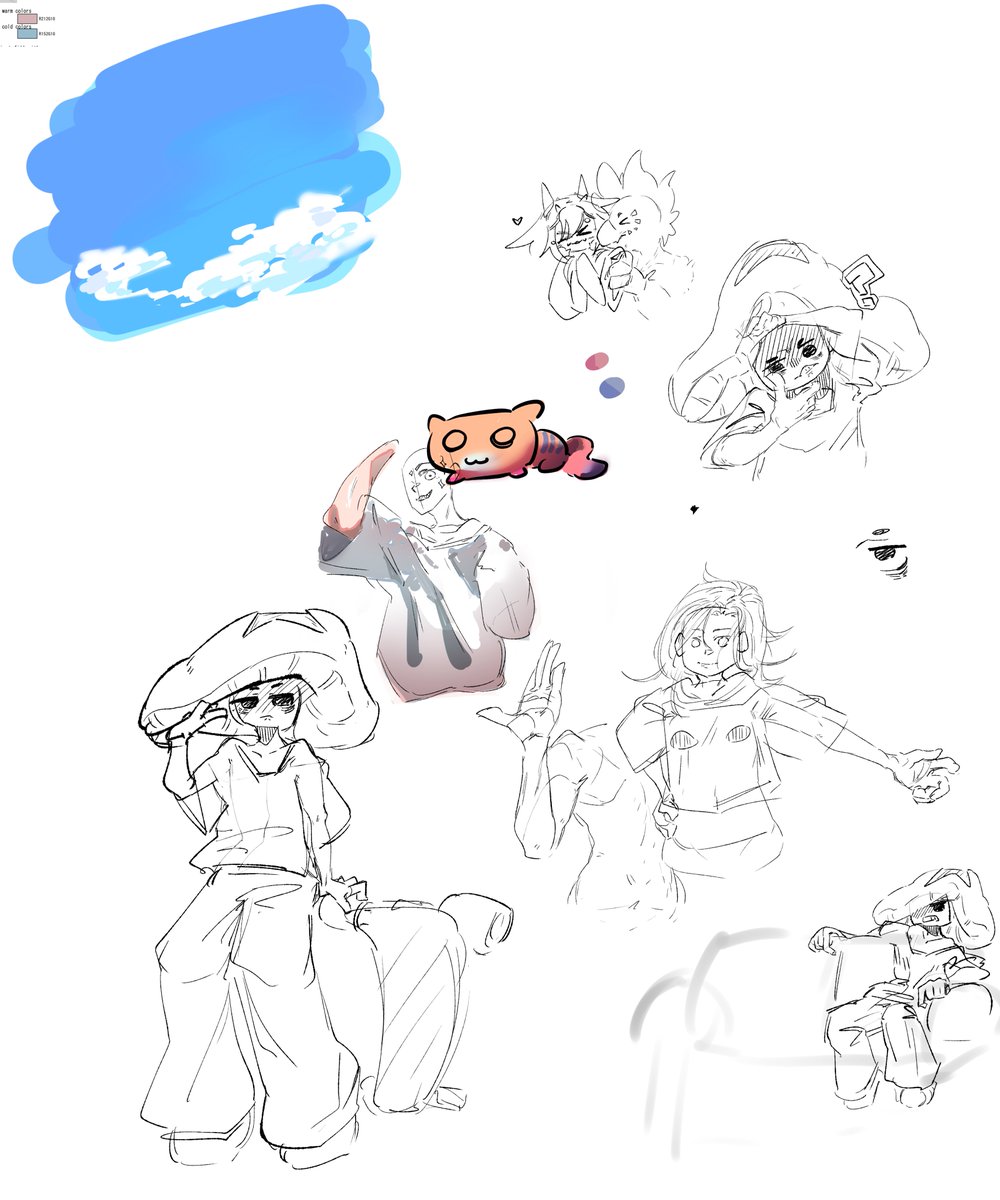 + been fuckin w these cool brushes n mightve made a calico oc?? idk mushroom guys been here for a while tho I still fw him