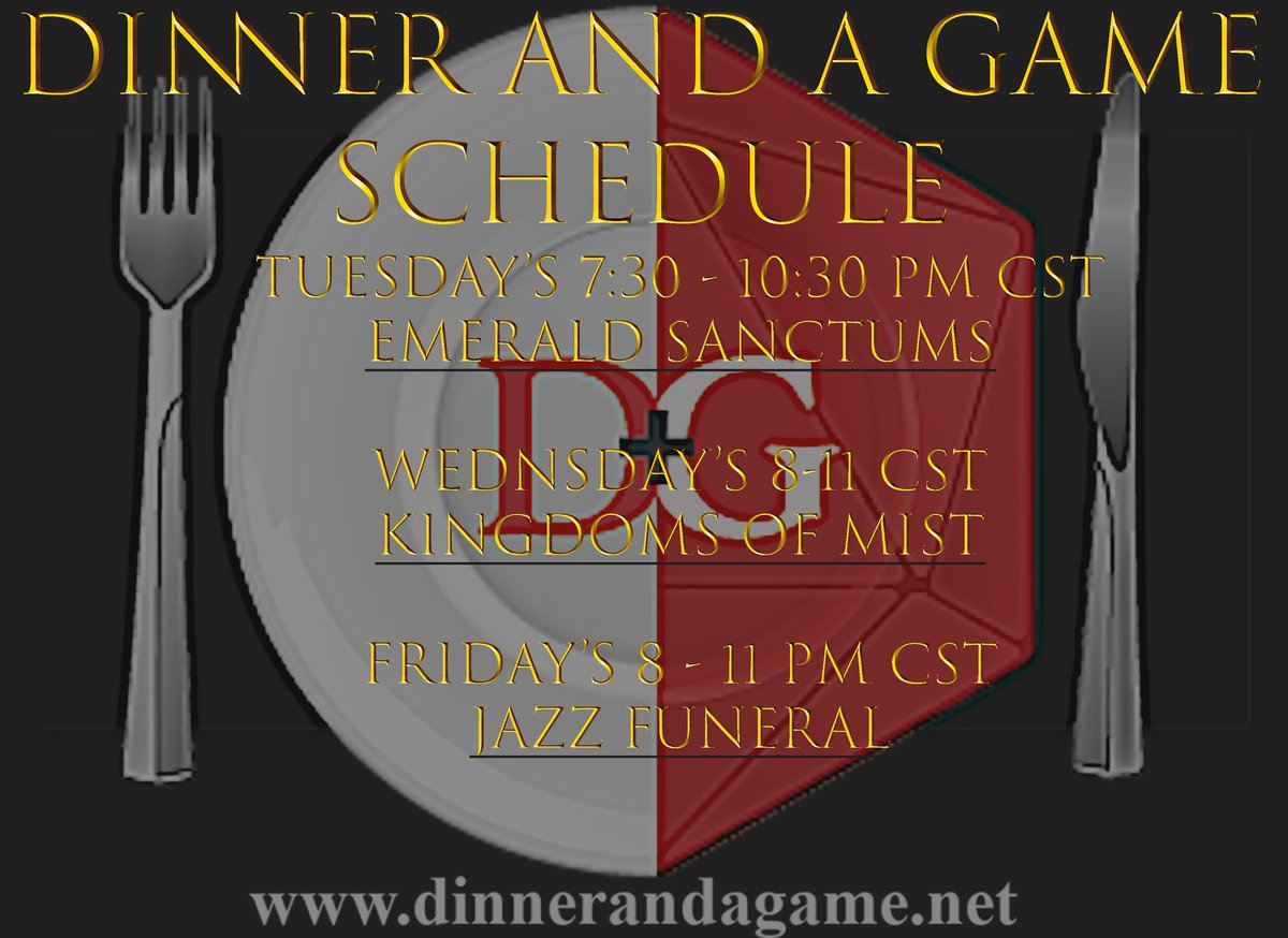 dinner_game's tweet photo. Kingdoms of Mist will be 30 mins late tonight! #kingdomsofmist #ttrpg  #ttrpgs #DnD #dnd5e https://t.co/J9O0La396g https://t.co/bsxyIOnXWG