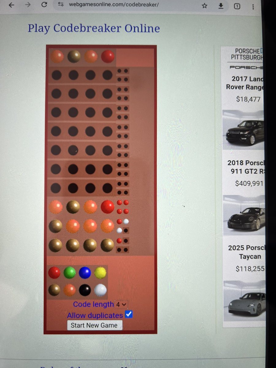 AutomaticTurmoi's tweet image. Nice!!
@MASTERMINDgame 
#webgamesonlinecodebeaker
#MastermindGame