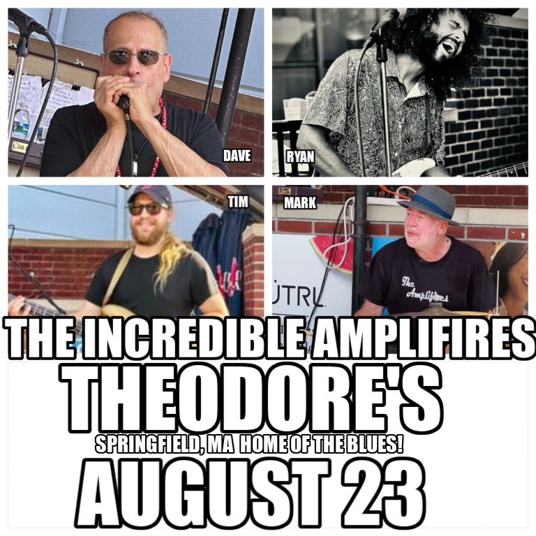 Coming Friday, Aug 23: 
The Incredible Amplifires return to Western Mass's Home of the Blues n slammin BBQ!!!