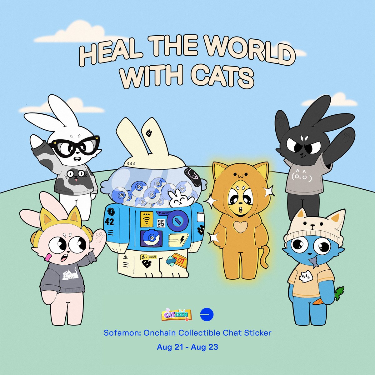 Sofamon Gacha Machine, powered by @Base, is live!

Mint a cat-themed wearable for just 0.007 ETH per pull.

More details on Telegram mini app.

Available for 48 hours only.

Heal the world with cats <a href="/CatizenAI/">Catizen</a> 🐱