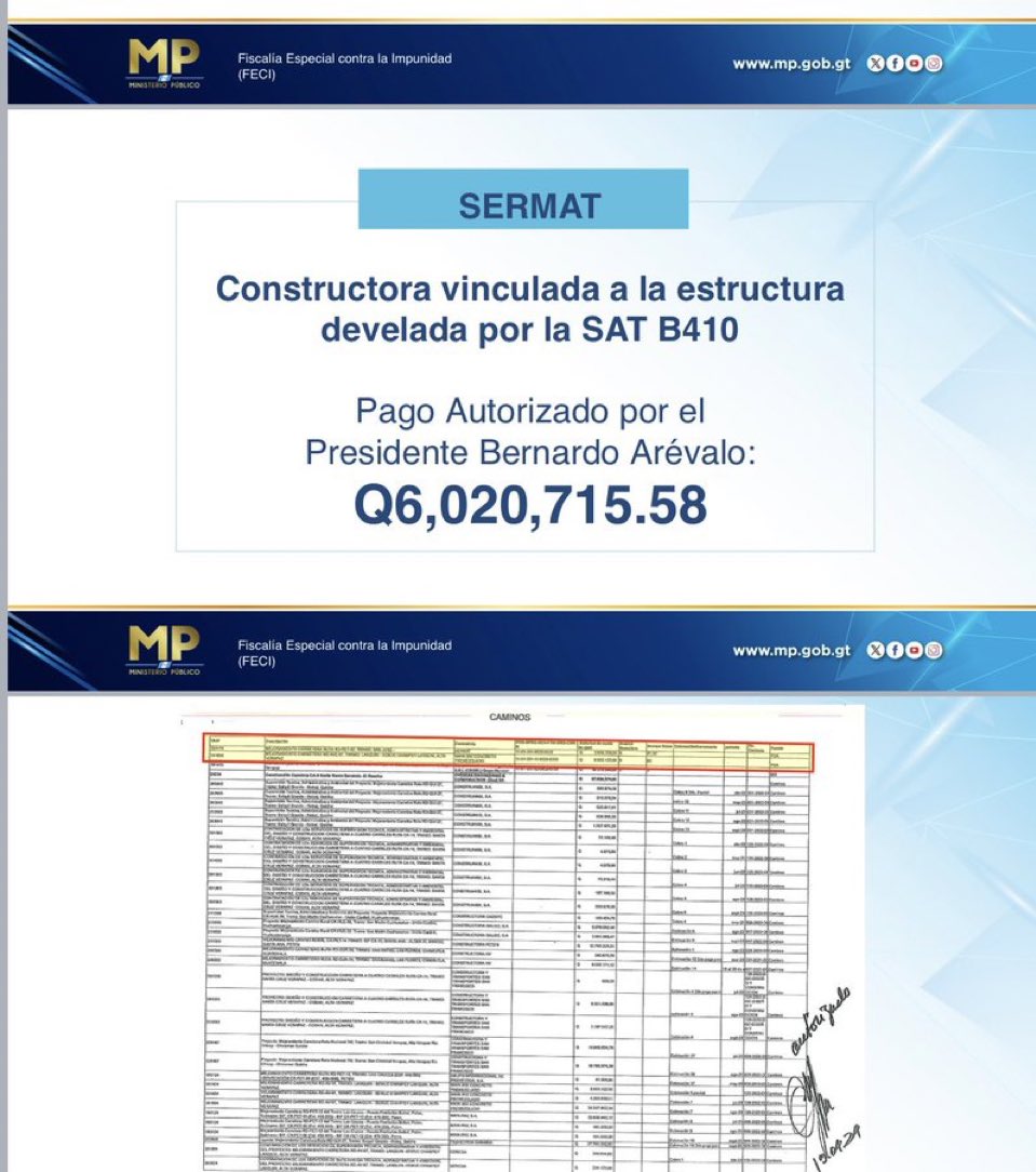 redamericanews's tweet photo. #URGENTE El presidente de la República: Bernardo Arévalo es complice de estructura de defraudación al Estado. El ordenó pagos millonarios a entidad #SERMAT vinculada al expediente de defraudación tributaria develado por SAT en el caso denominado #B410 https://t.co/iLFyD1aTlJ