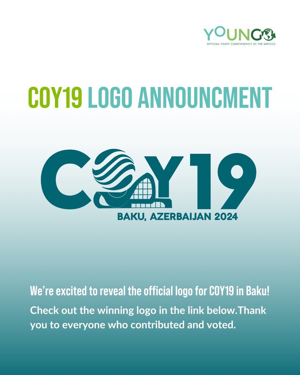 🎉 Announcing the Official COY19 Logo! 🎉

We’re excited to reveal the official logo for COY19 in Baku! 🌍✨ Out of 54 submissions, 19 logos met our guidelines and moved forward to the voting stage.