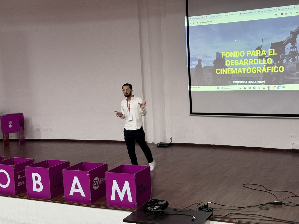 BAM_Bogota's tweet photo. Nos encontramos en #BAMYopal en la presentación de Proimágenes Colombia: un recorrido pos sus estrategias de fortalecimiento para proyectos audiovisuales dirigido por Carlos Moreno, Director de Promoción de @Proimagenes https://t.co/PlnOykAYl8