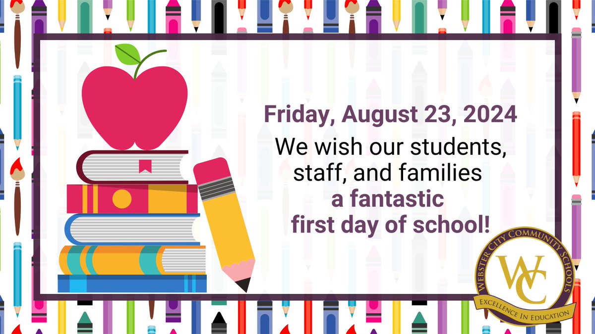 WCDistrict's tweet photo. We hope our students, staff, and families have a fantastic first day of school today! 🎉🏫

¡Esperamos que nuestros estudiantes, personal y familias tengan un fantástico primer día de clases hoy! 🎉🏫 https://t.co/b6bEemp85b