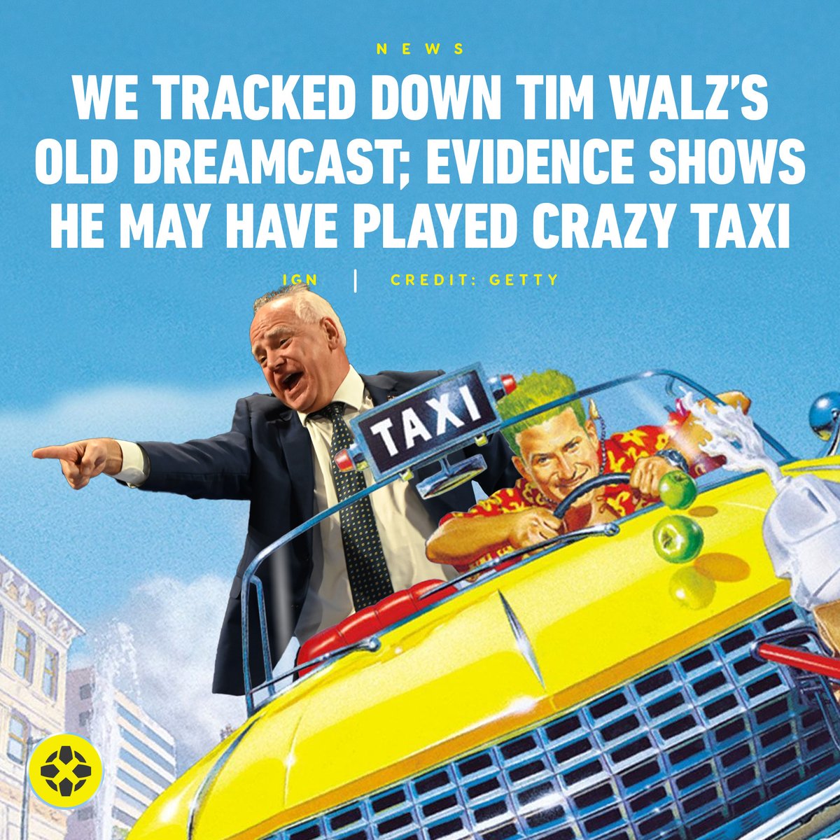 A former campaign intern for Governor Tim Walz remembers one disc sitting inside the now-famous Sega Dreamcast owned by the VP candidate: "I wanna say there was Crazy Taxi." bit.ly/4dRENSb