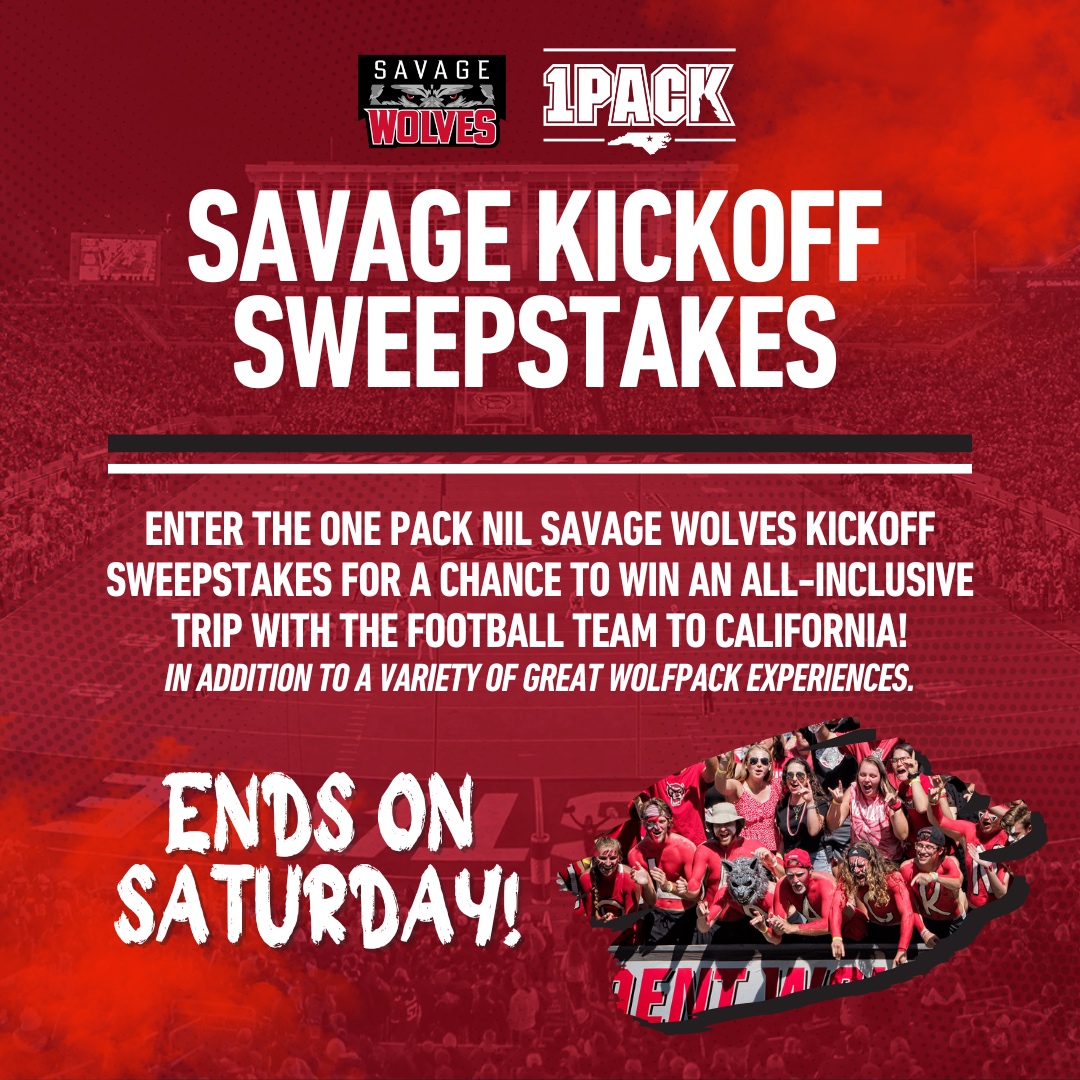 OnePackNIL's tweet image. Four days left to enter and win the Savage Kickoff Sweepstakes, and earn your chance to take flight with @PackFootball for their game against Cal! ✈️

⏳➡️ spotfund.com/story/bb50be09…

#GoPack | #OnePackNIL #SavageWolves