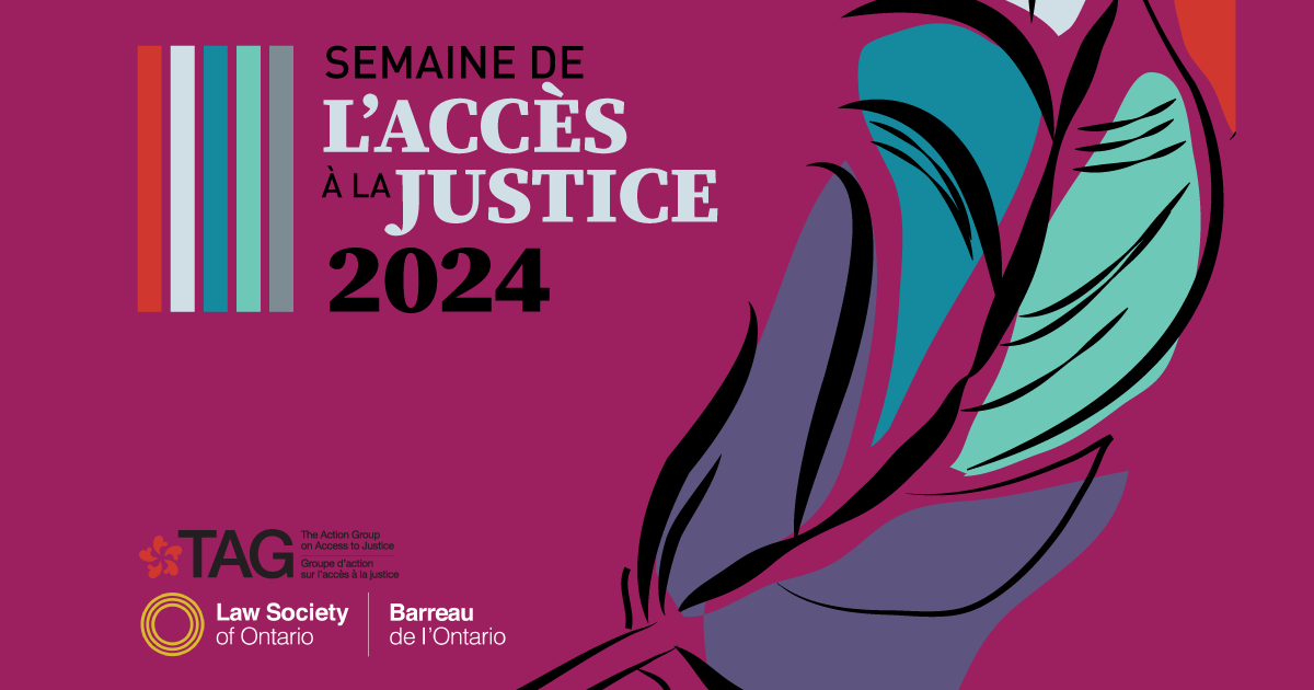 TAG-The Action Group (@tagactiongroup) on Twitter photo La Semaine de l’accès à la justice 2024 aura lieu du 28 octobre au 1ernovembre. Suivez <a href="/LawSocietyLSO/">Law Society of Ontario</a> pour obtenir des mises à jour sur l’inscription aux programmes et plus encore. La Semaine de l’accès à la justice 2024 aura lieu du 28 octobre au 1ernovembre. Suivez <a href="/LawSocietyLSO/">Law Society of Ontario</a> pour obtenir des mises à jour sur l’inscription aux programmes et plus encore.