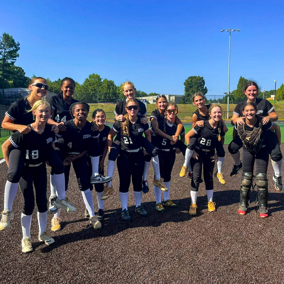 MPCAthletics's tweet photo. Our middle school #MPCSoftball team has started off the week strong with wins over Peachtree middle school and North Cobb Christian. The team got off to a hot start against the Peachtree Jr Wildcats by scoring 9 in the first inning. The Lady Eagles ended the game with 18 hits and beat the Wildcats 17-1. A. Mosely had 3 RBIs and batted 1.000 for the day.  Defense was led by S. Blane who pitched 4 innings only giving up 2 hits and 1 run. The team then defeated North Cobb Christian by a score of 13-0. S. Blane was dominate on the mound, striking out 11 of her 15 batters faced and only allowed 1 hit. L. Gatcha got the offense going with the team’s first home run of the season, while A. Mosley, M. Norton, S. Blane, K. Lussier, I. de Jesus, and A. O’Kelley had multiple hits in the game. Let's go Lady Eagles! #EagleDOMination
