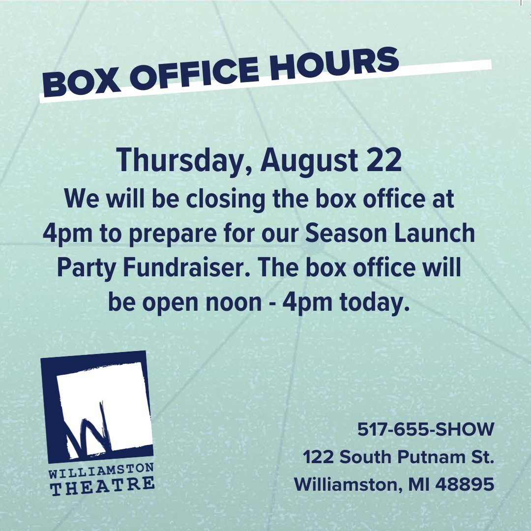 Our Season Launch Party is tonight! We'll be closing up early to get ready. Thanks for your understanding!