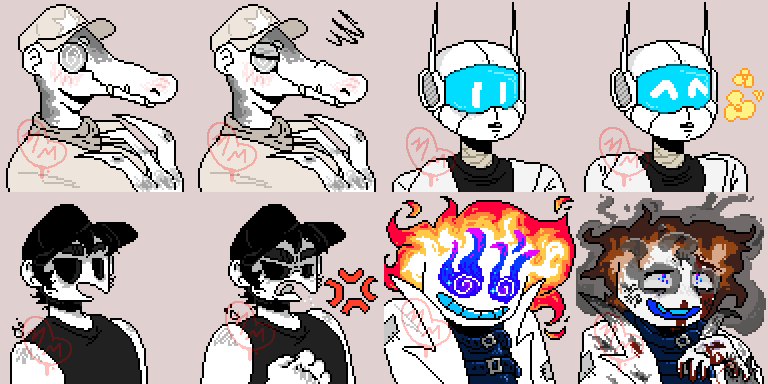 BadBatterz's tweet photo. EXECVTE face sprites so far!!!!! separates in thread #execvte #offgame https://t.co/S72yqnukck