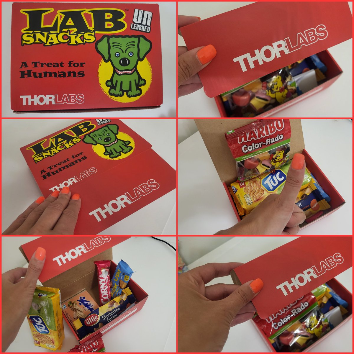 JoannaOrtyl's tweet photo. Just received our LEDs diodes from @Thorlabs in just a few days! 🚀 Super impressed with their service. Plus, the free Thorlab snacks are the perfect start to our new experiments! 🍫 #ScienceWin #FastService
#OrtylPhotoLab financed  by @NCN_PL and @NCBR_pl #lider 
@monikatopa https://t.co/KJ7JYPpxUM
