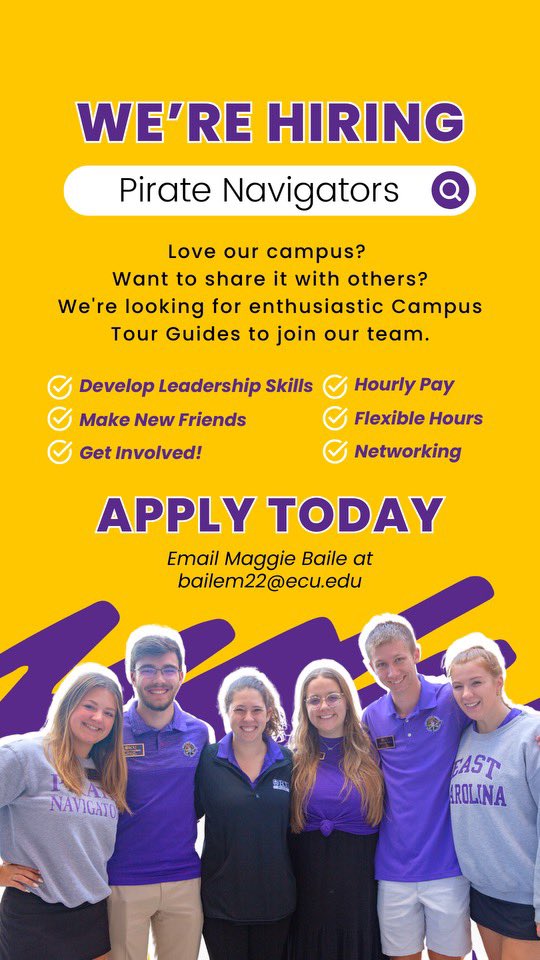 Now hiring! <a href="/ECUAdmissions/">ECU Admissions</a>