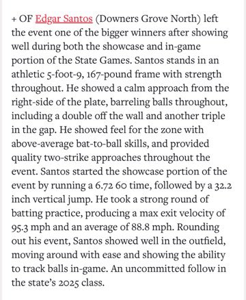 Thanks <a href="/PrepBaseballIL/">Prep Baseball Illinois</a>!
<a href="/Longshots_BB/">Longshots Baseball</a>  <a href="/DGN_Baseball/">DGN Baseball</a>  <a href="/mr_kbriscoe/">Kyle Briscoe</a> @PBR_Uncommitted <a href="/PG_Uncommitted/">PG_Uncommitted</a> <a href="/BUncommitted/">Baseball_Uncommitted</a> <a href="/jucoroute/">#JucoRoute</a>