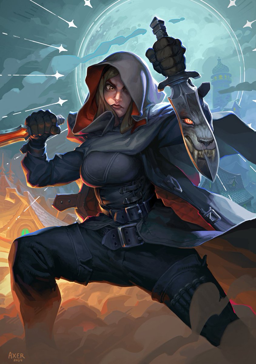 Tess Graymane revisited for Hearthstone signature card, assigned to be an homage to the original art I did for the first one. Thanks to Peter for reaching out!
     
   Also the last Hearthstone card I will ever do. Thanks for the ride