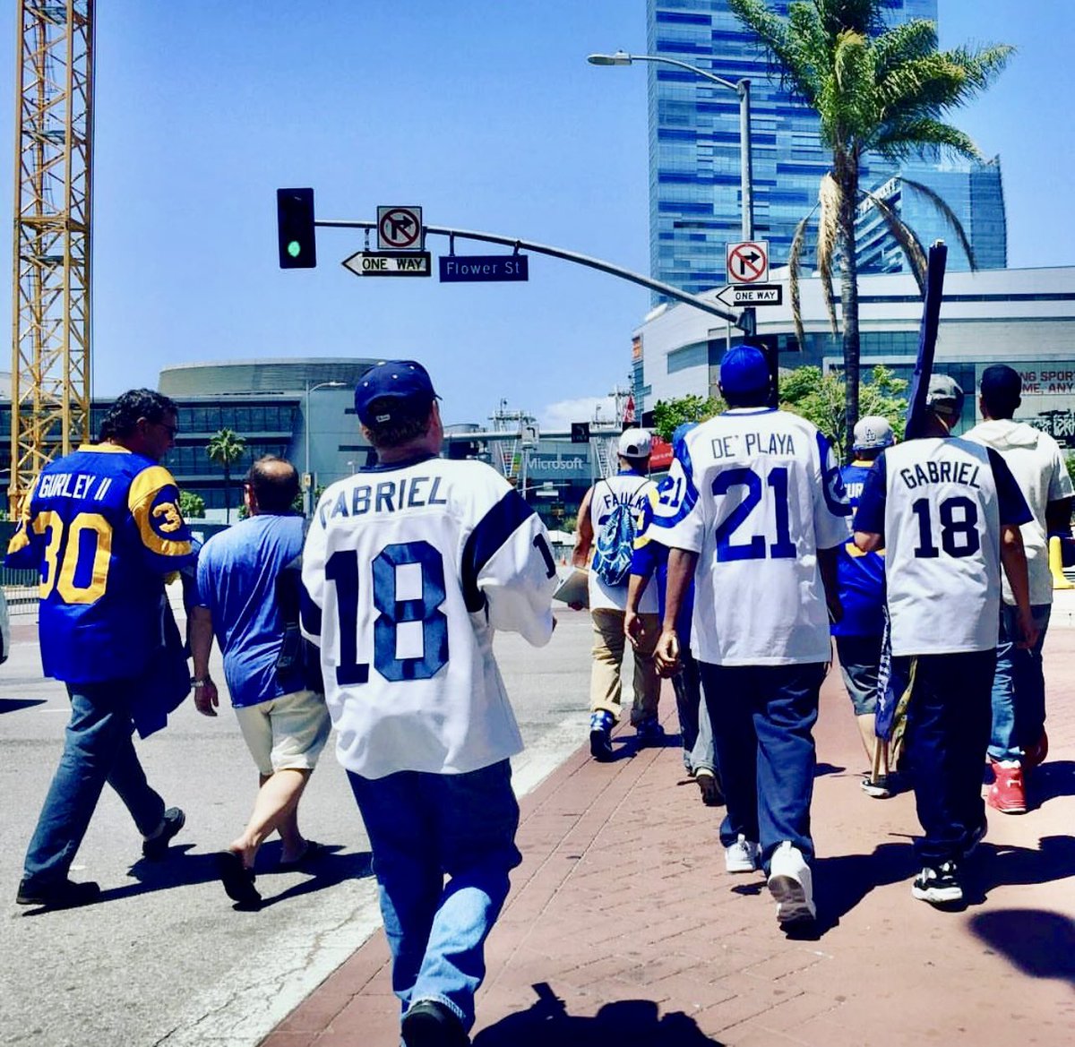 So cool to see <a href="/RamsNFL/">Los Angeles Rams</a> fans still representing #18 <a href="/RGabriel4HOF/">Roman Gabriel for Pro Football Hall of Fame</a> at <a href="/SoFiStadium/">SoFi Stadium</a> <a href="/RampageNFL/">Rampage</a> <a href="/Camwin11/">Camryn Irwin</a> <a href="/kdemoff/">Kevin Demoff</a> <a href="/The_ChrisMyers/">Chris Myers</a> <a href="/DickVermeil/">Dick Vermeil</a>