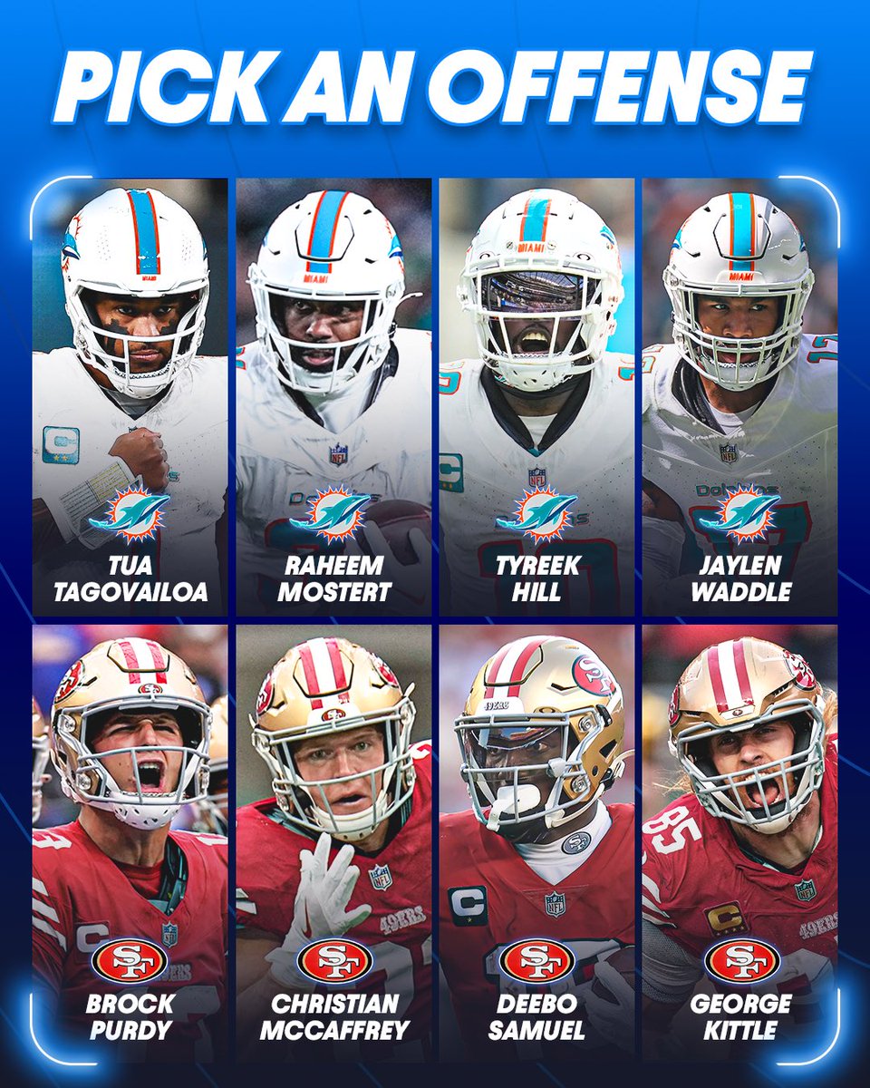🔁 for 49ers
❤️ for Dolphins