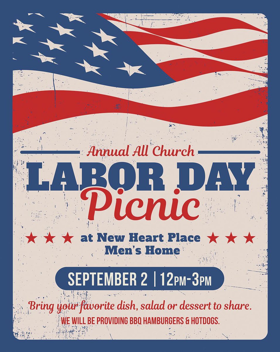 westgate_chapel's tweet image. Don’t miss New Heart Place’s Labor Day Picnic on Mon, Sep 2, from 12-3 PM at the Men’s Home! We’ll be grilling hamburgers and hotdogs, and we invite you to bring a dish, salad, or dessert to share with everyone. 

#LaborDayEvent #CommunityPicnic #NewHeartPlace #WestgateChapel