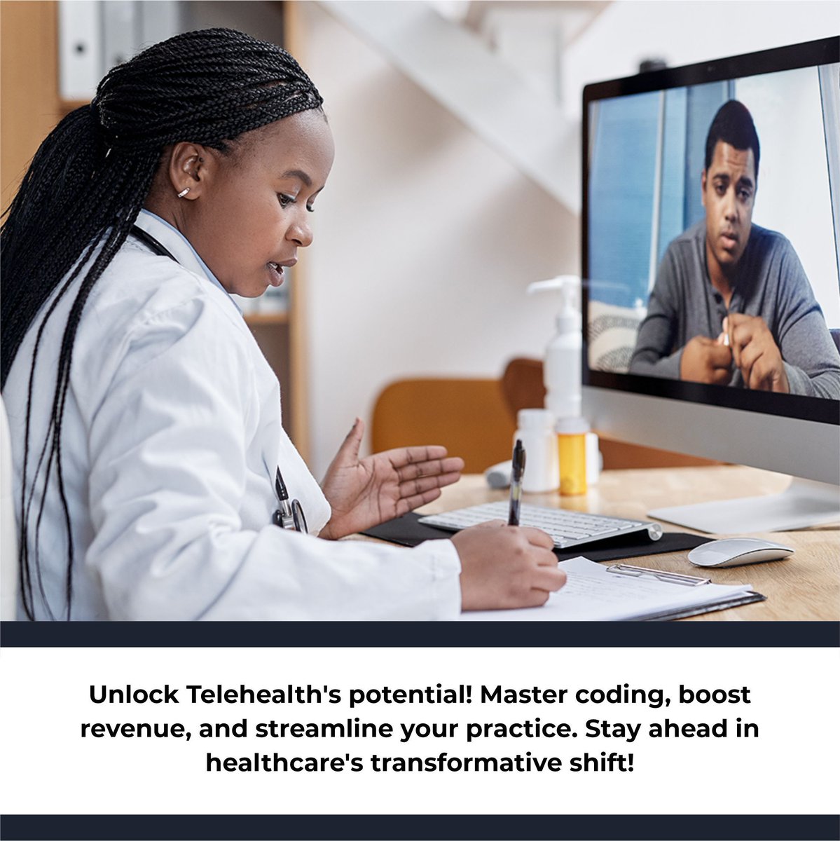 TheHIMConcierge's tweet image. Unlock Telehealth&apos;s potential! Master coding, boost revenue, and streamline your practice. 🚀💰 Stay ahead in healthcare&apos;s transformative shift! 🌟🏥 

#TelehealthSuccess  #TelehealthImpact #CodingChallenges #RevCycleOpportunities