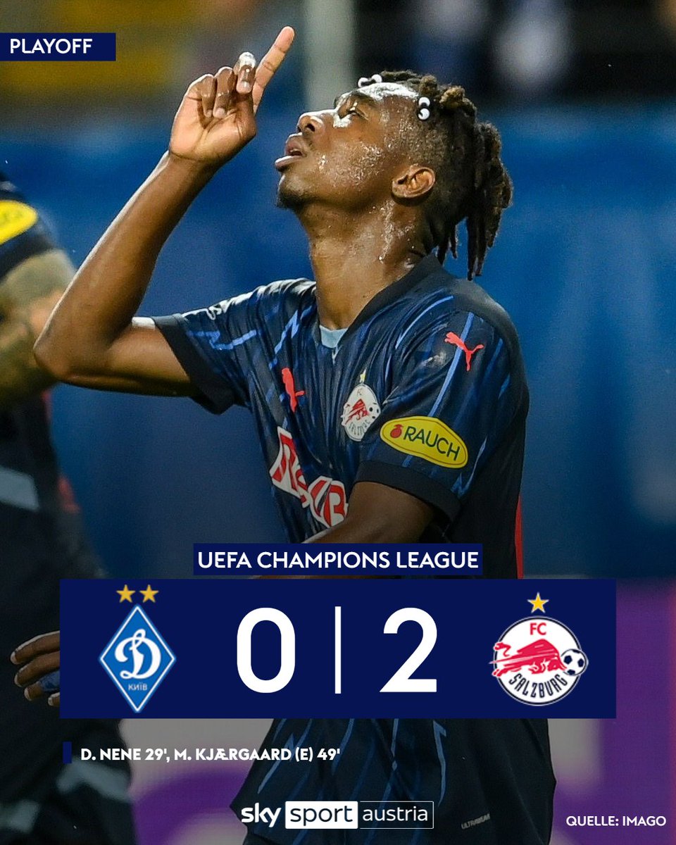 SkySportAustria's tweet photo. Souveräner Auswärtssieg: Salzburg steht mit einem Bein in der Ligaphase der UEFA Champions League! 👏 ⚽
Alle Infos 👉 https://t.co/yem0ZzDWWz
#SkyCL #DYNSAL #FCSalzburg #DynamoKiew #UCL https://t.co/jMnmGYIGFR