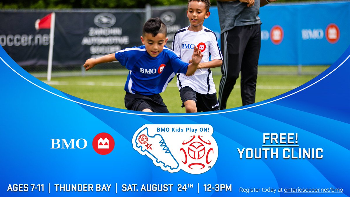 (1/2) THIS JUST IN! 🆕📢

In addition to our BMO Kids Play ON! Indigenous Festival on Saturday, <a href="/BMO/">BMO</a> and Ontario Soccer are excited to partner with <a href="/ThunderBayChill/">Thunder Bay Chill</a> to deliver a special event this weekend for all youth in the #ThunderBay area...