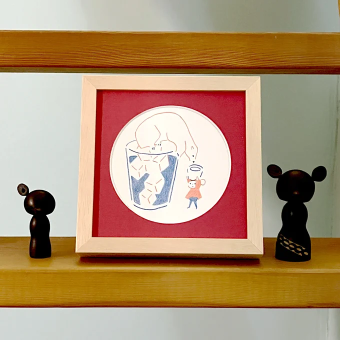 明日(8/23)からはじまります!出展作品 『コーヒーと』 額装:150mm×150mm×35mm ーーー ryuku solo exhibition 『 ○ to ○ 』 日時:8/23(金)〜9/2(月)  ※ 金・土・日・月  11:00〜17:00  場所:watagumo舎 (  )  愛媛県上浮穴郡久万高原町下畑野川甲680 