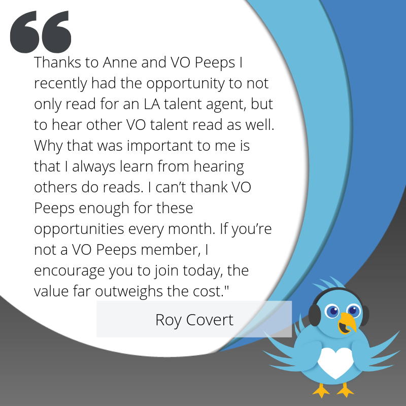 aganguzza's tweet photo. Peeps are talking about our VIPeeps Monthly Membership! Find out more at https://t.co/ANL8u1W9YN

#vopeeps #vipeeps #voiceover #workouts #workshops https://t.co/3WxvuXEuQb