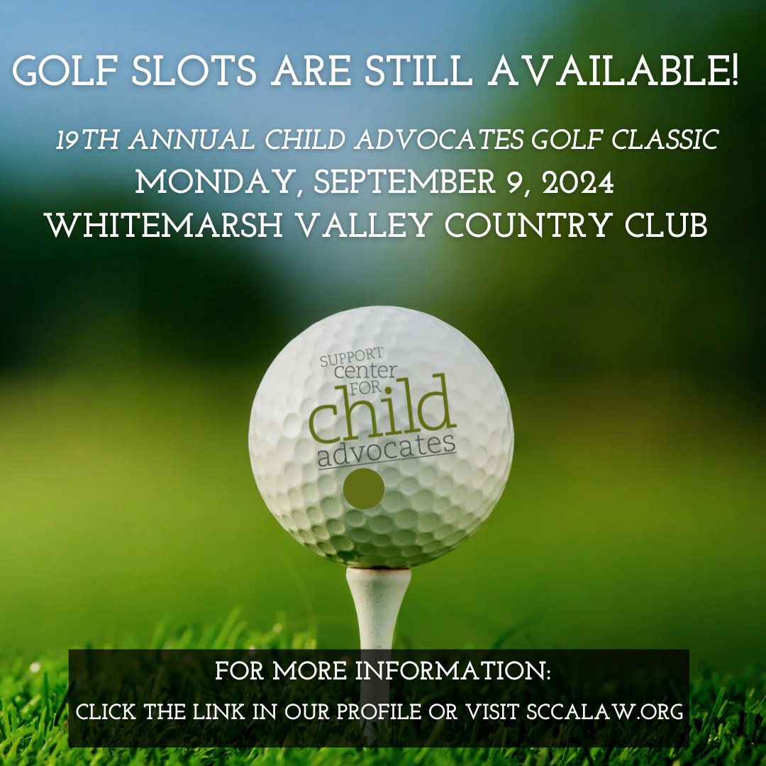 There's still time to confirm your slot at this year's Child Advocates Golf Classic, benefiting our Project for Children with Complex Medical Needs. We have twosomes and foursomes still available, so click the link in our profile to REGISTER or DONATE today!