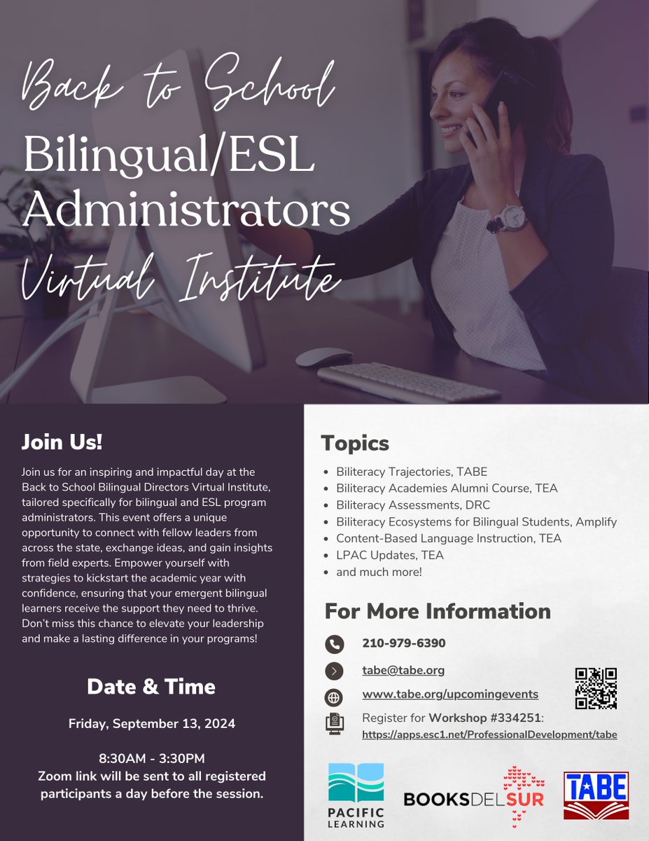 🚀 Get ready for an incredible day at the Back to School Bilingual Directors Institute! 🎉 Connect w passionate #bilingual &amp; #ESL leaders, learn from top experts, &amp; power up your strategies for a successful school year. Let’s make a difference together! 🙌 tabe.org/upcomingevents