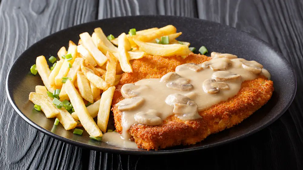 Jägerschnitzel
                           Schnitzel mit Pilzsoße