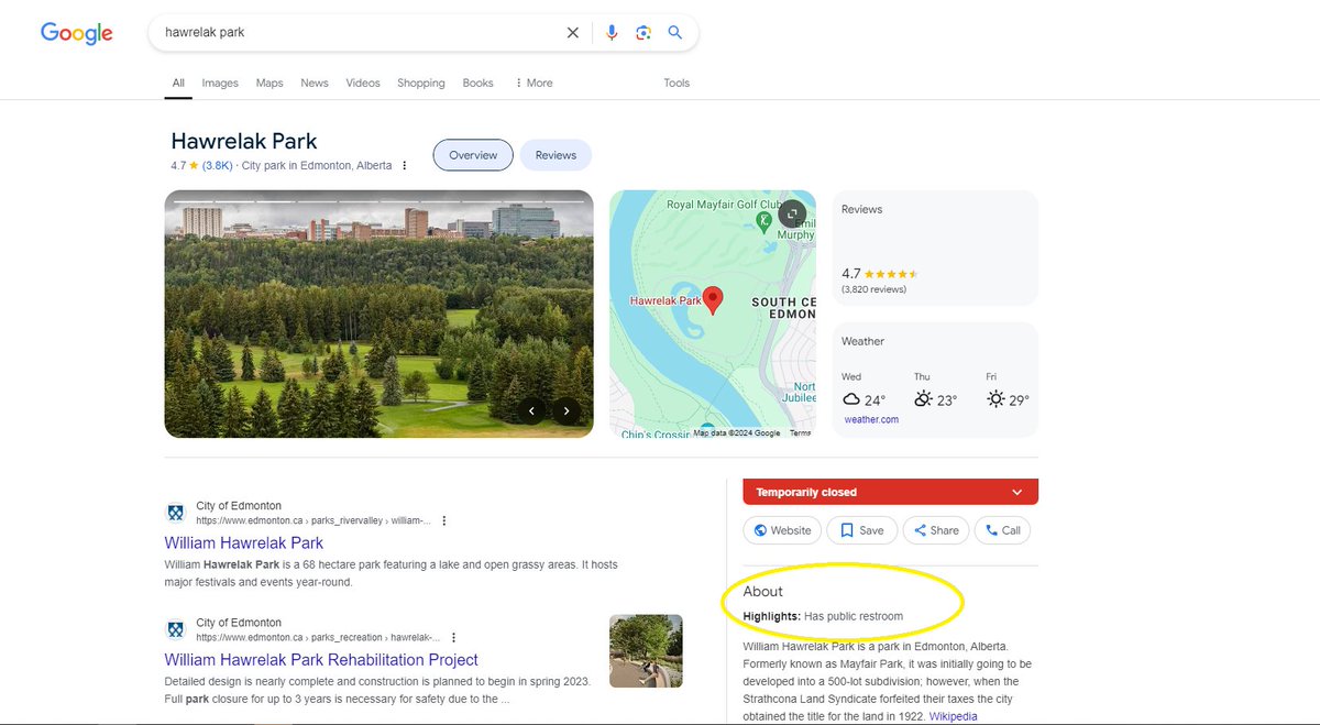 The Hawrelak Park Rehab project is about halfway done it's three-year timeline. I feel the highlight from this page might be selling the park a little short.