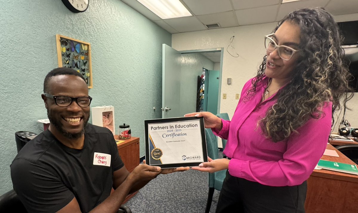We would like to OFFICIALLY introduce Revelation Church as our Partner in Education (PIE) 🎉  thank you Pastor Robens Chery for always connecting our families and school community with a plethora of resources. Can you feel his excitement?! #ItTakesAVillage