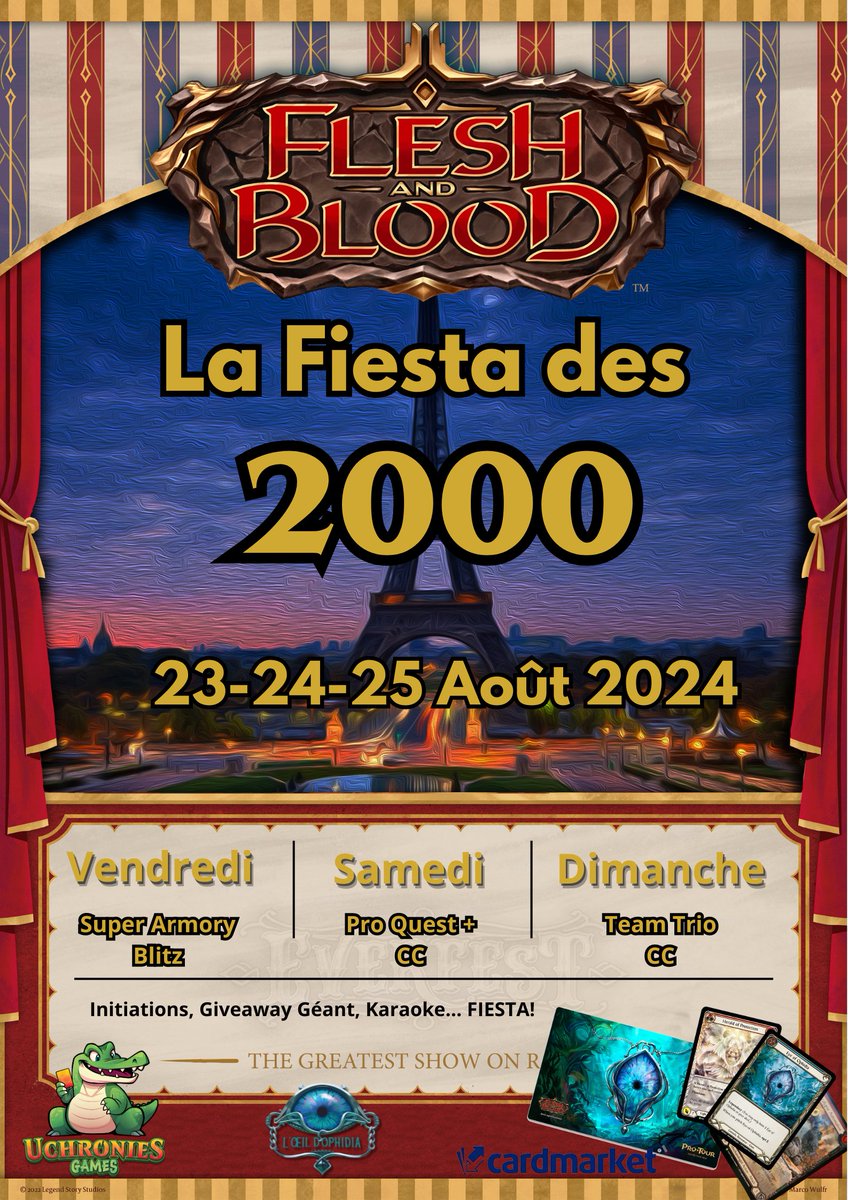 We promised, so we did it again!
On Saturday, we'll have the second French Community "Fiesta".
When we were almost at 1K members on the French <a href="/fabtcg/">Flesh and Blood</a> Discord, <a href="/PedroCanali/">Pedro Canali</a> announced we'd have a big party when we reached it.
We had the first "Fiesta des 1000" in 2022

1/X
