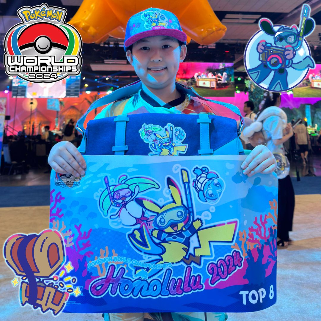 TrainerPoMa's tweet photo. Finished my #PokemonTCG junior career with a Top 8 finish at the #PokemonWorldChampionships with #Gholdengo. What a journey! I'm grateful for my #TheMythicals teammates and coach @MarkDizon. Congrats to all others at Worlds. See you next year! #TrainerPoMa #PlayPokemon https://t.co/0Gx8QFS8g8