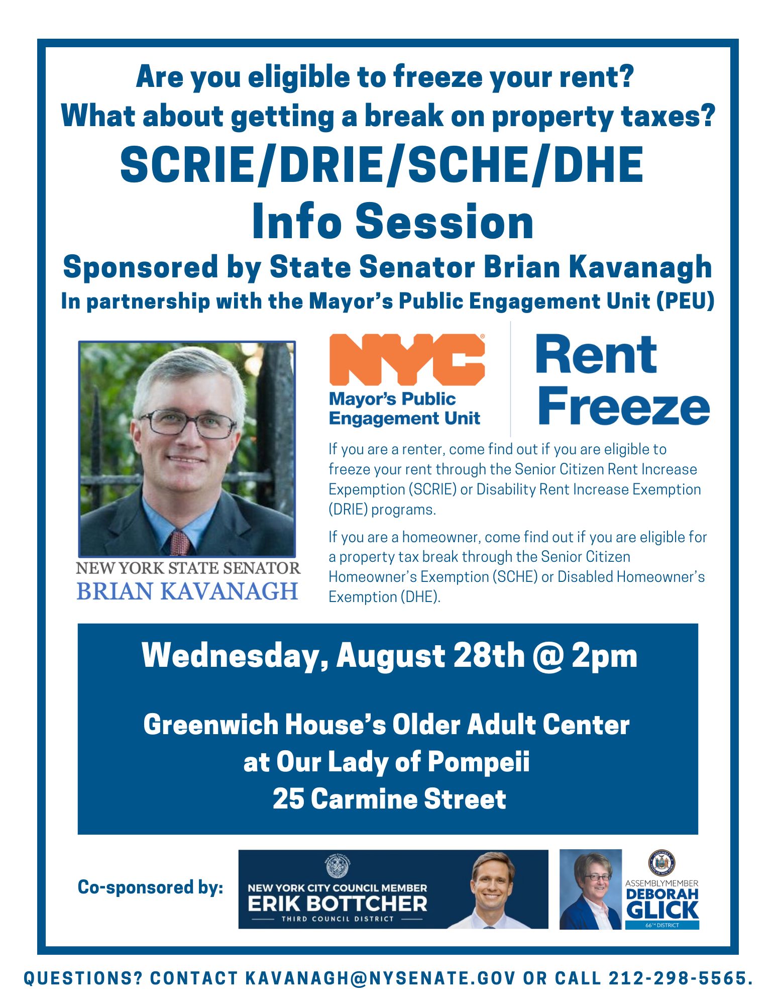 NYS Senator Brian Kavanagh 卡范納 on X: &ldquo;If you&rsquo;re a senior or 
