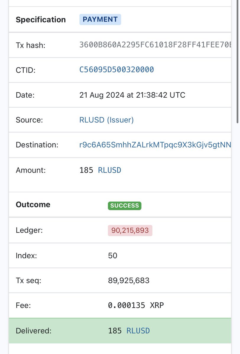 Ripple just issued 185 #RLUSD !