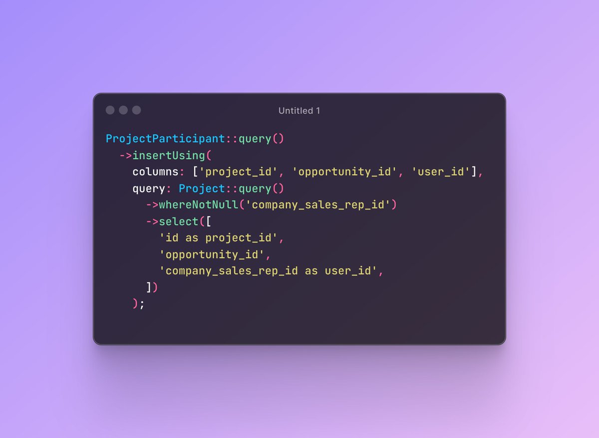 Nothing like a simple Laravel migration that is handled by the database with ease. Chef's Kiss 🥰 #Laravel
