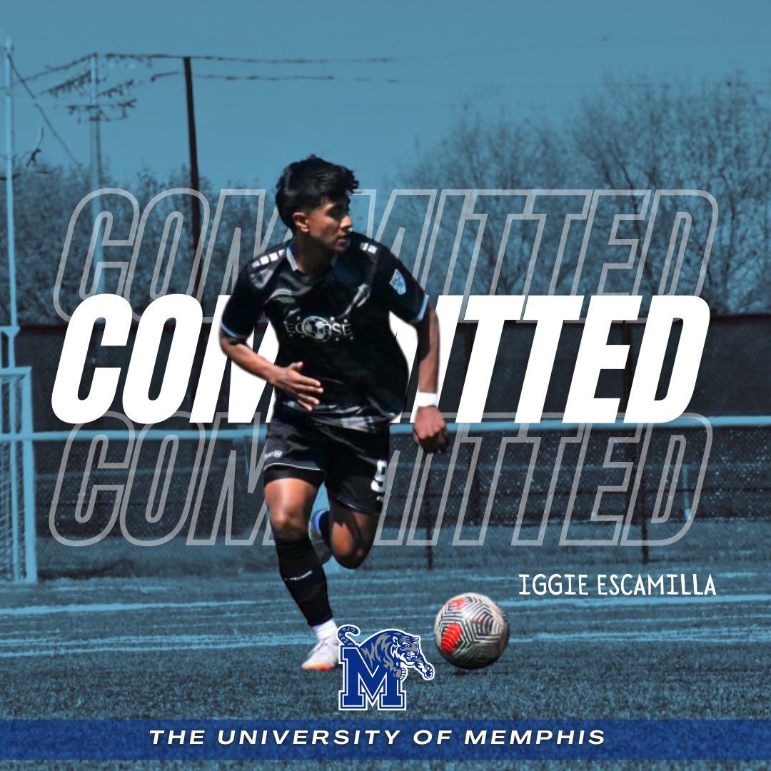 EclipseSelectSC's tweet photo. 𝑪𝒐𝒎𝒎𝒊𝒕𝒕𝒆𝒅

@ecnlboys U18/19’s Iggie Escamilla has committed to play for @MemphisMSoccer in the @American_Conf next fall 🎉

Congratulations on this outstanding achievement Iggie — let’s go tigers 💙🐯

#TheEclipseNation #ProvenPathway #GoTigersGo https://t.co/InXM86VS6Q