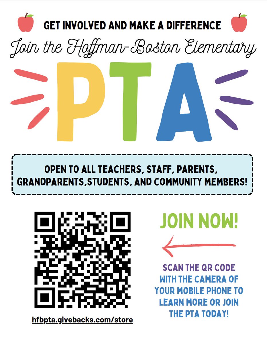 Get Involved and Make A Difference! Join the Hoffman-Boston Elementray PTA!