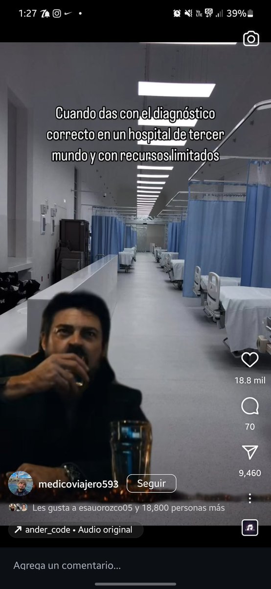 Me da risa ver una sala de mi hospital en los memes de medicina.
Arriba el civil viejo hdspm!