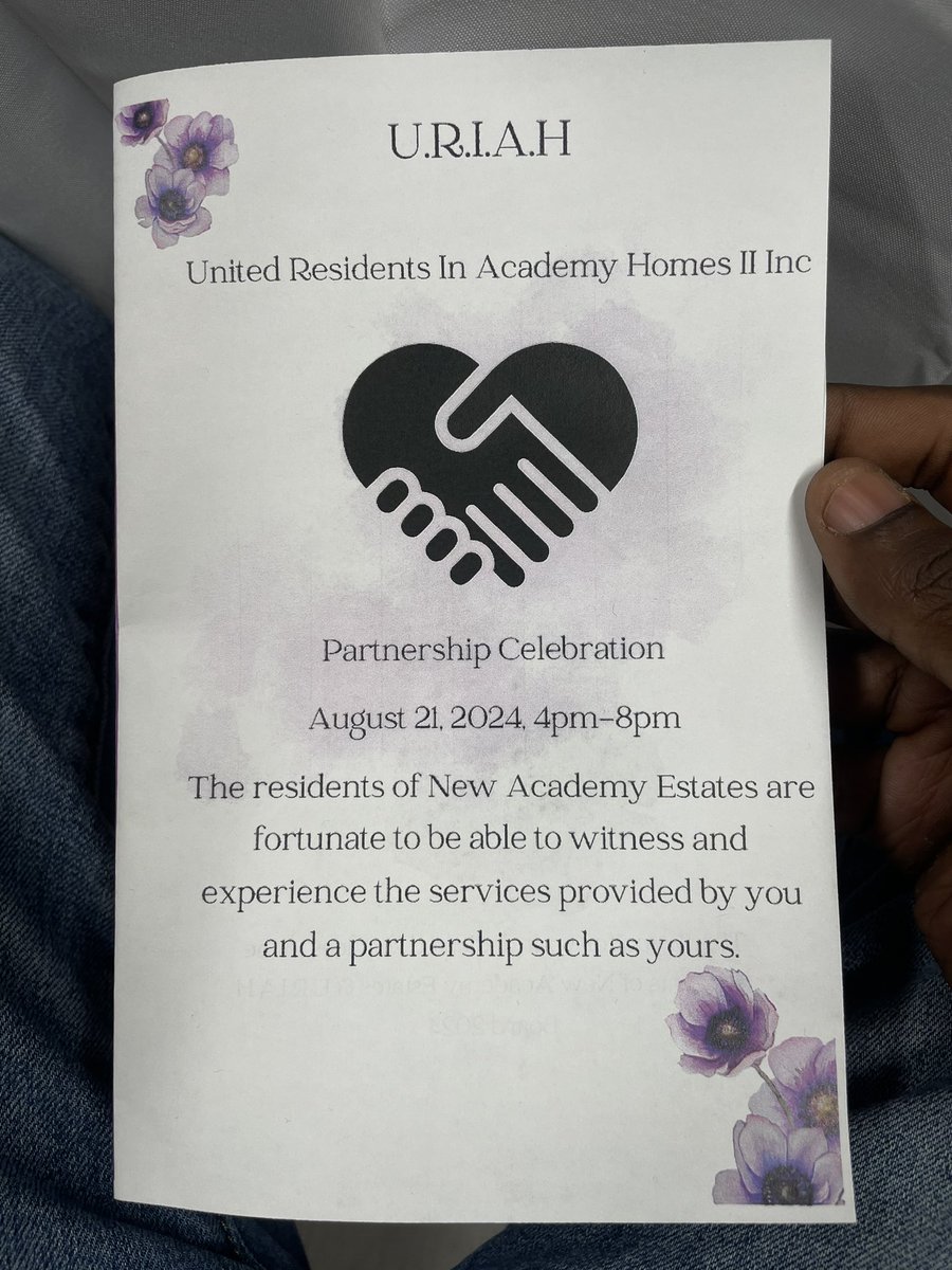 Thank you Tara Mosely from <a href="/WinnCompanies/">WinnCompanies</a> for your years of dedicated, tireless service to the URIAH Board and residents of the New Academy Estates Housing Community. I’m glad that I didn’t ruin the surprise!!!!

And thank you Miss Gloria Bowers for all that you do!!!