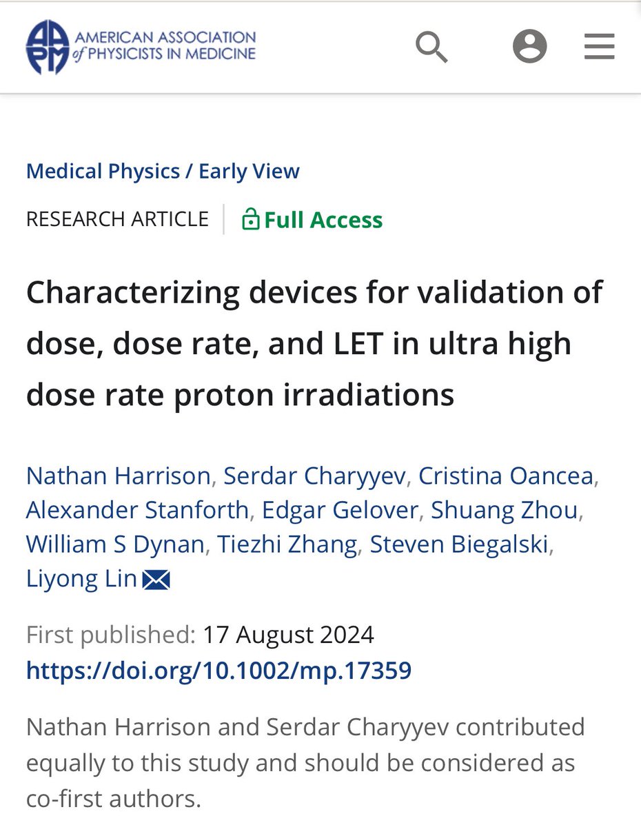 Serdar Charyyev (@s_charyyev) on Twitter photo This one took a tremendous amount of effort, time, and back and forth. Happy to see it finally come to fruition!
doi.org/10.1002/mp.173β¦
#newpaper #publication #research
<a href="/SUMedPhysics/">Stanford Medical Physics</a> <a href="/lin_liyong/">Liyong Lin</a> This one took a tremendous amount of effort, time, and back and forth. Happy to see it finally come to fruition!
doi.org/10.1002/mp.173β¦
#newpaper #publication #research
<a href="/SUMedPhysics/">Stanford Medical Physics</a> <a href="/lin_liyong/">Liyong Lin</a>