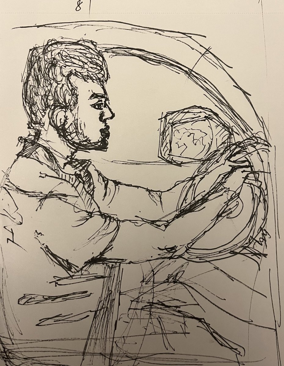 Jessieeezj's tweet photo. Day 35 #100dayofpainting sketch the sexy driver on my way to New York https://t.co/RmuaM5eETP